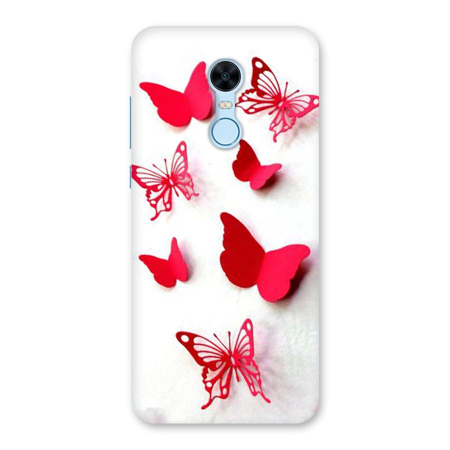 Red Butterflies Back Case for Redmi Note 5