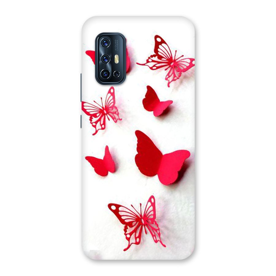 Red Butterflies Back Case for Vivo V17