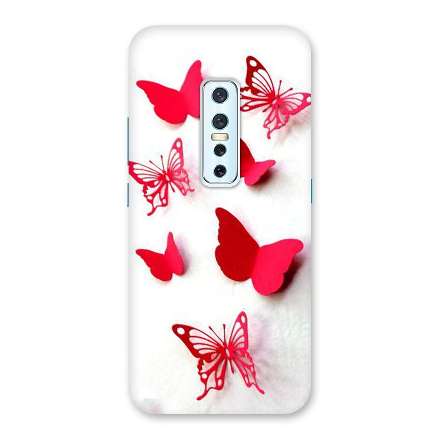 Red Butterflies Back Case for Vivo V17 Pro