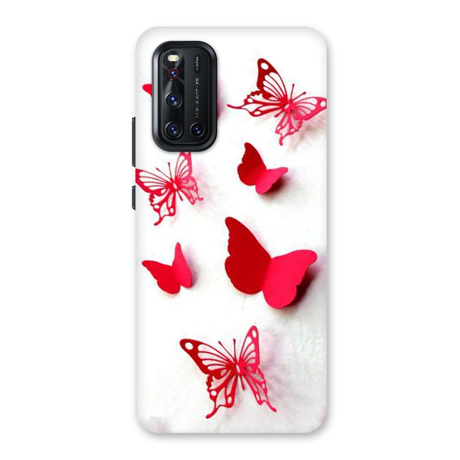 Red Butterflies Back Case for Vivo V19