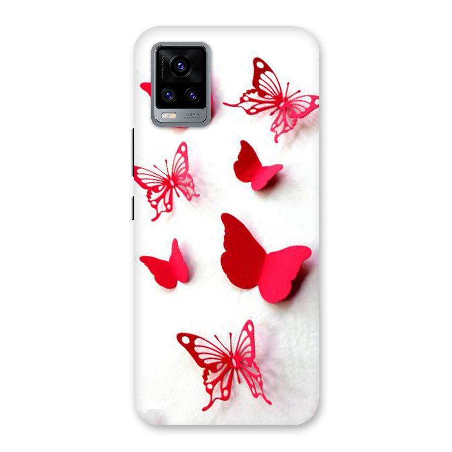 Red Butterflies Back Case for Vivo V20