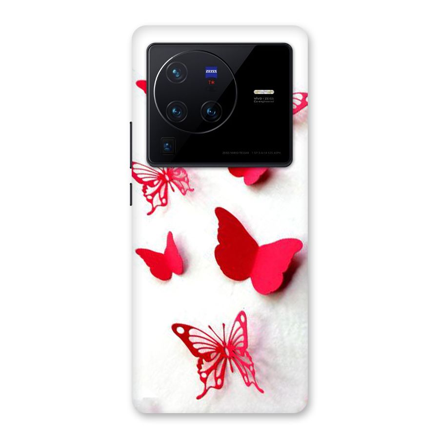 Red Butterflies Back Case for Vivo X80 Pro