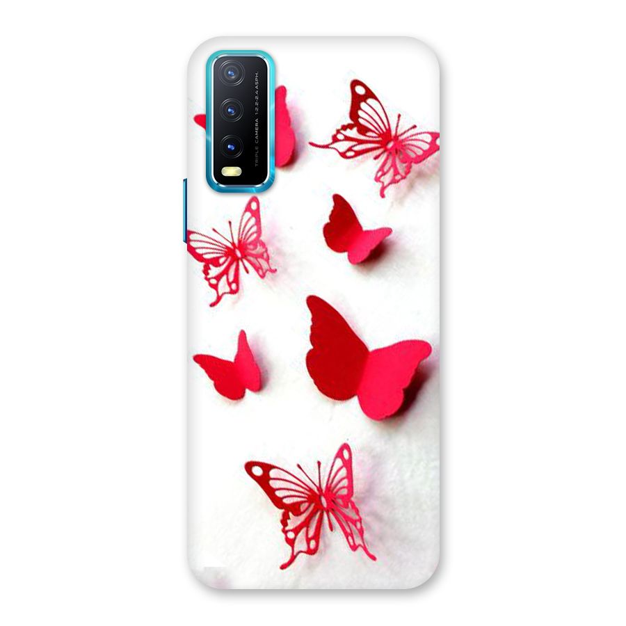Red Butterflies Back Case for Vivo Y20G