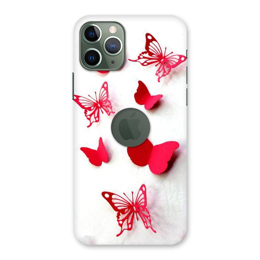 Red Butterflies Back Case for iPhone 11 Pro Logo  Cut