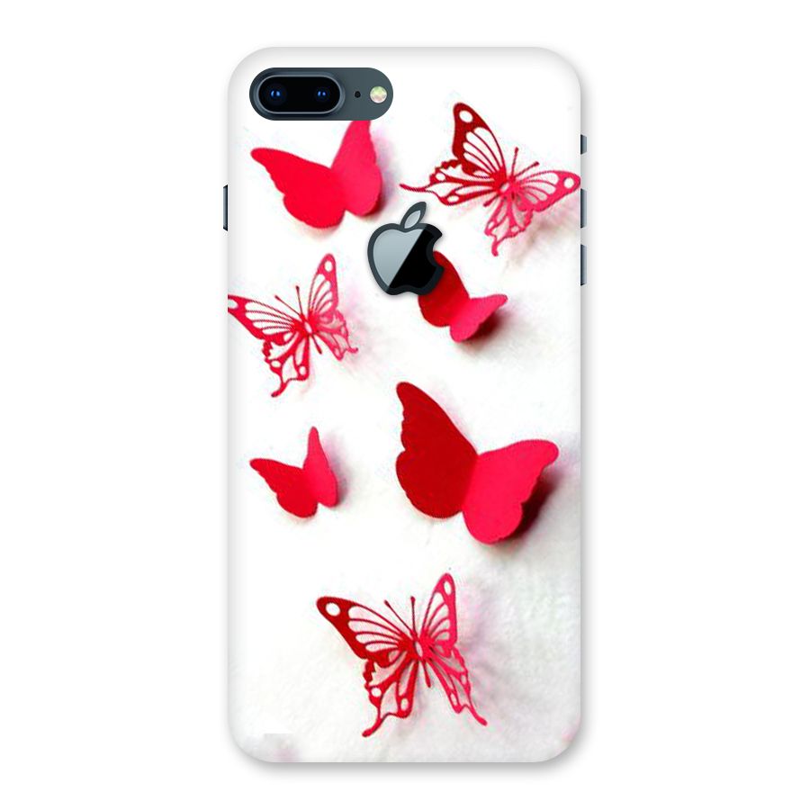 Red Butterflies Back Case for iPhone 7 Plus Apple Cut
