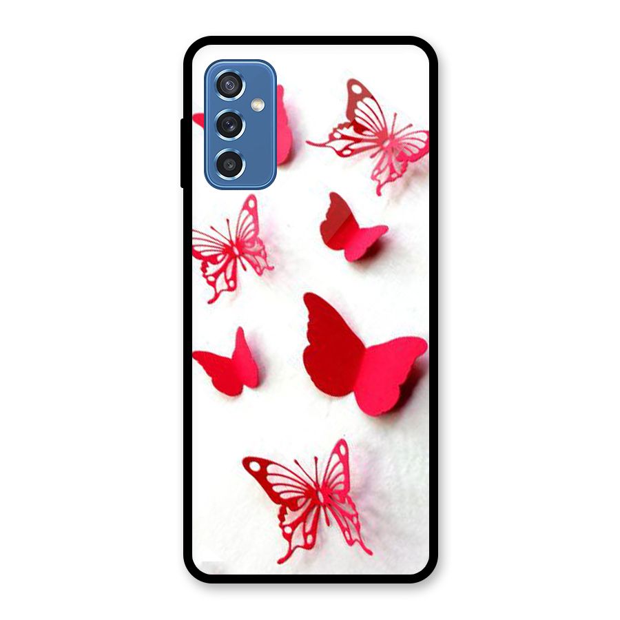 Red Butterflies Glass Back Case for Galaxy M52 5G