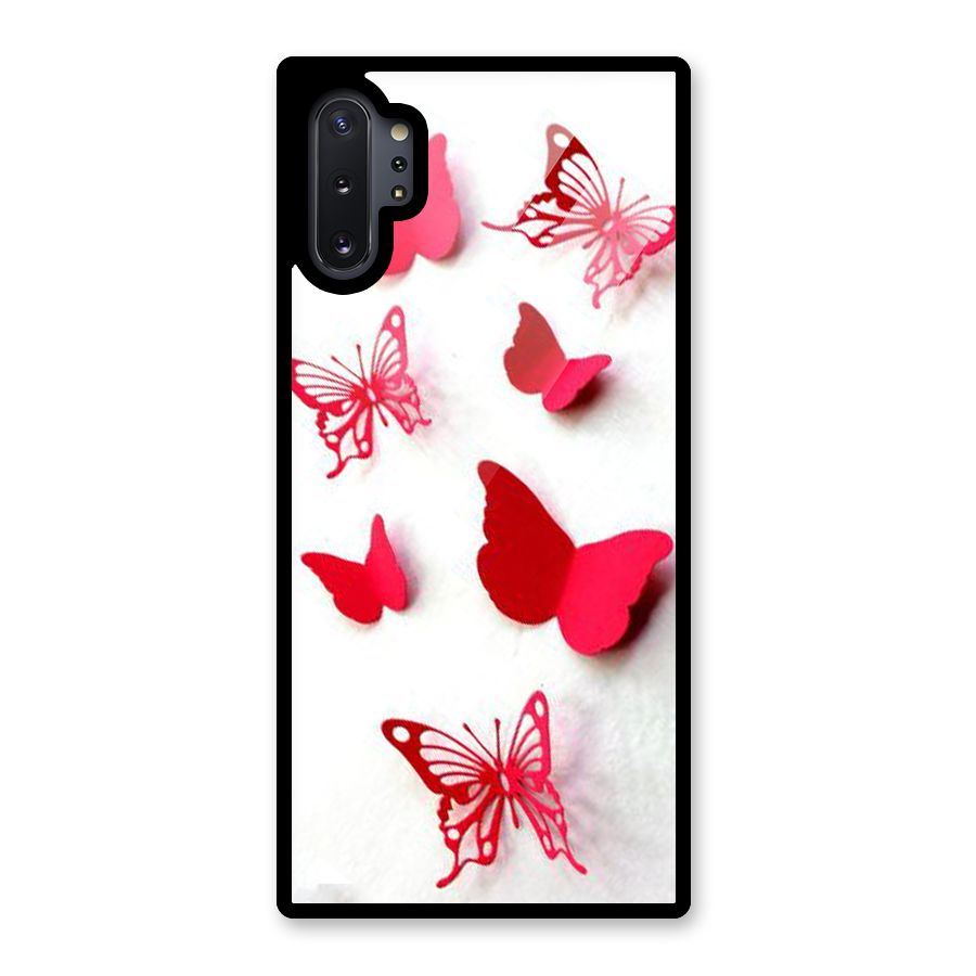 Red Butterflies Glass Back Case for Galaxy Note 10 Plus
