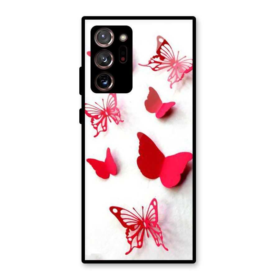 Red Butterflies Glass Back Case for Galaxy Note 20 Ultra