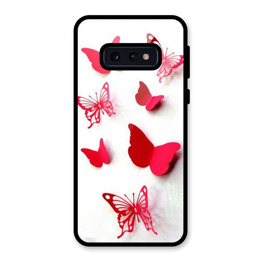 Red Butterflies Glass Back Case for Galaxy S10e