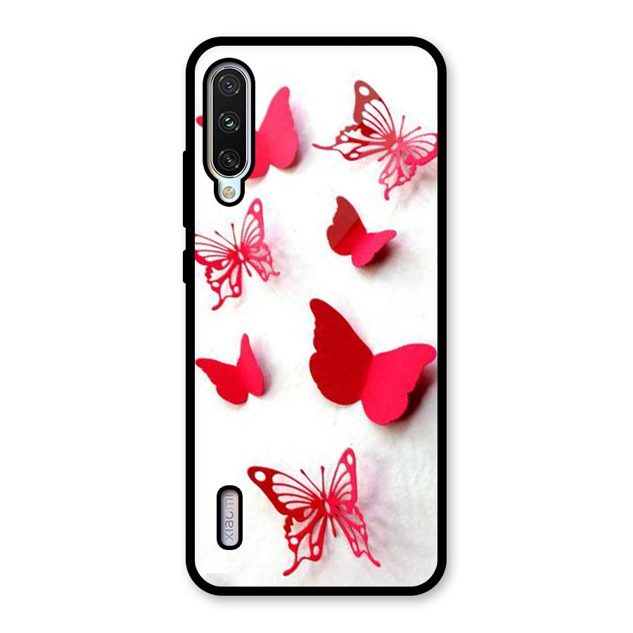 Red Butterflies Glass Back Case for Mi A3