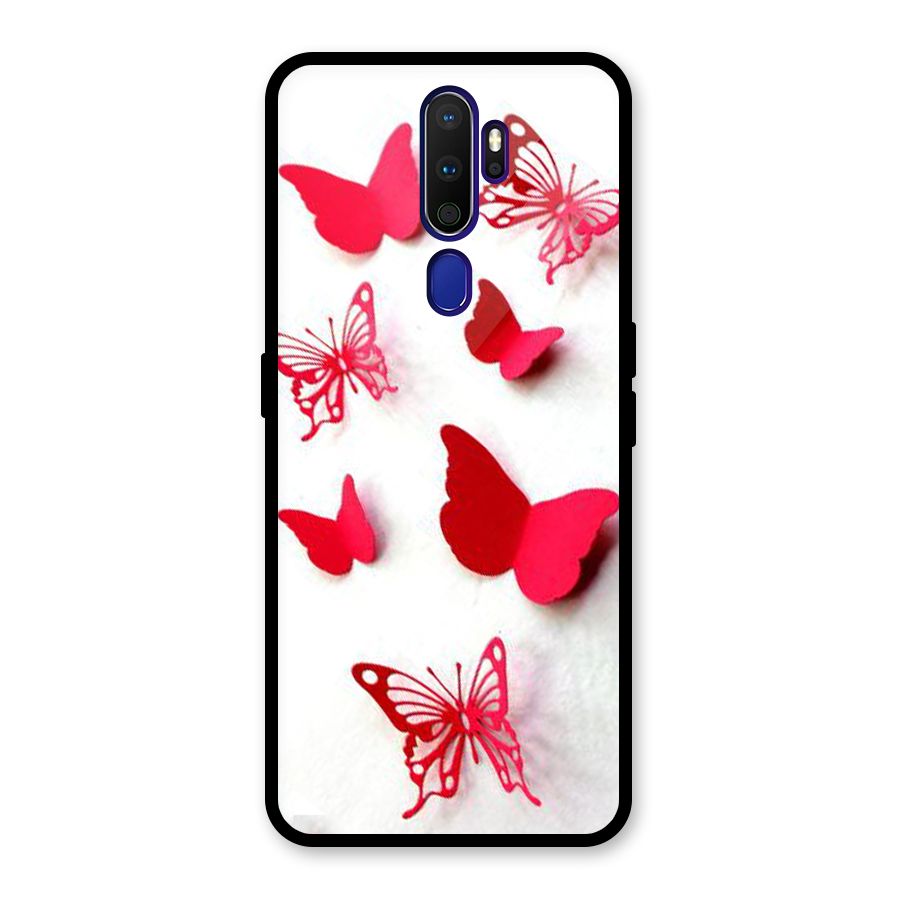 Red Butterflies Glass Back Case for Oppo A9 (2020)