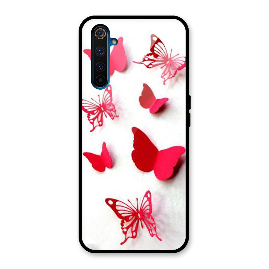 Red Butterflies Glass Back Case for Realme 6 Pro