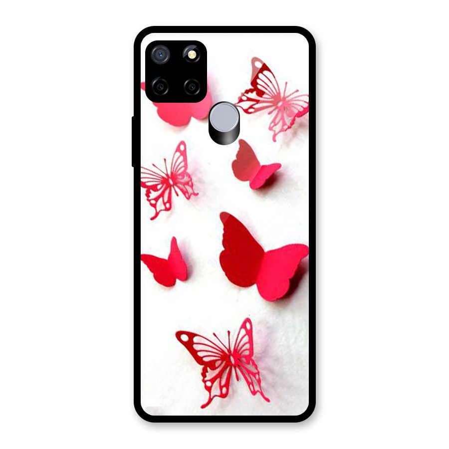 Red Butterflies Glass Back Case for Realme C12