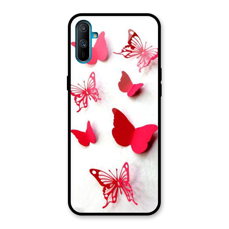Red Butterflies Glass Back Case for Realme C3