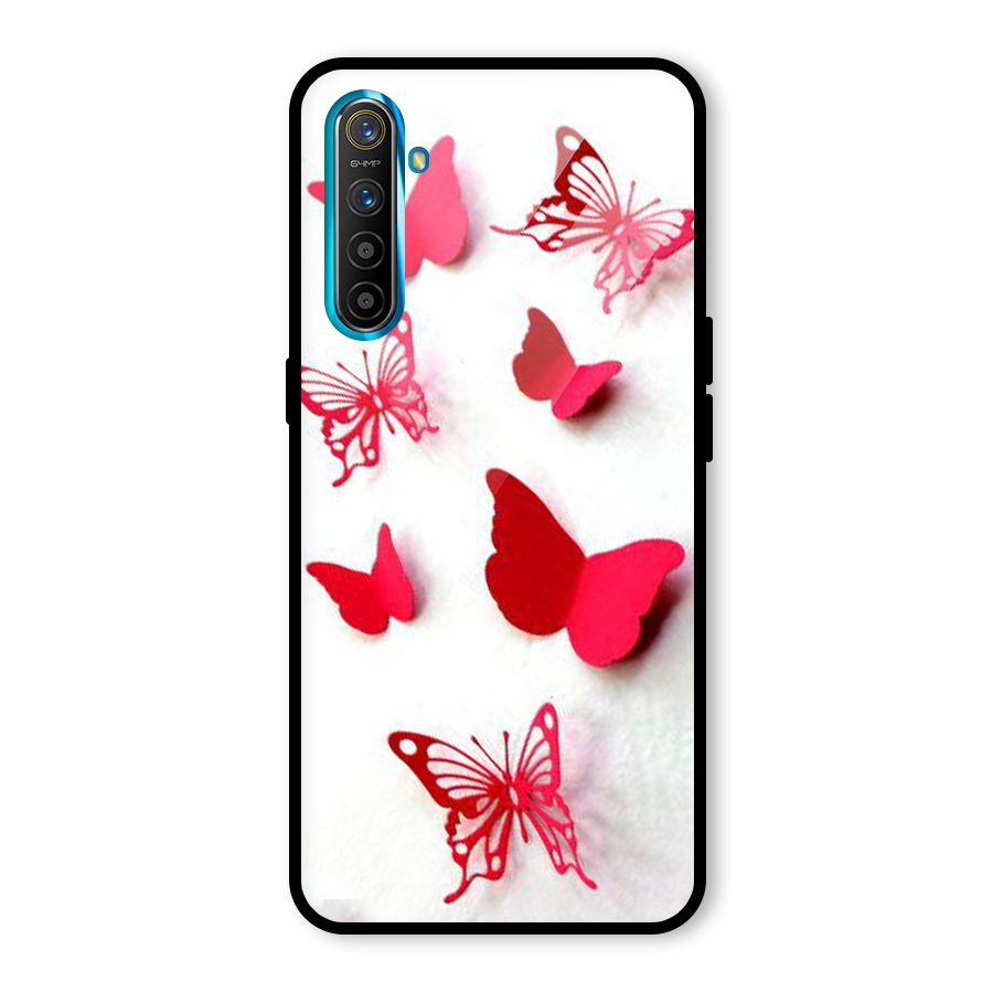 Red Butterflies Glass Back Case for Realme X2