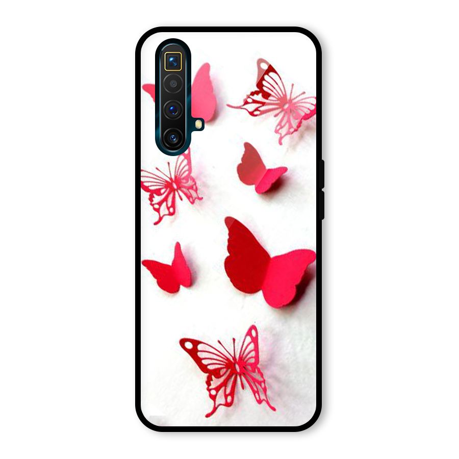 Red Butterflies Glass Back Case for Realme X3 SuperZoom