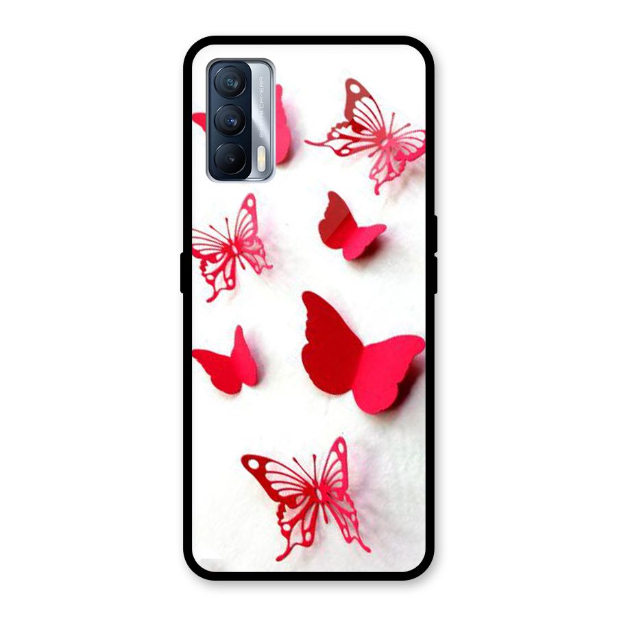 Red Butterflies Glass Back Case for Realme X7