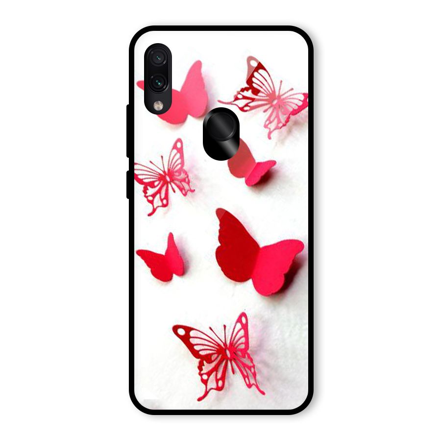 Red Butterflies Glass Back Case for Redmi Note 7 Pro