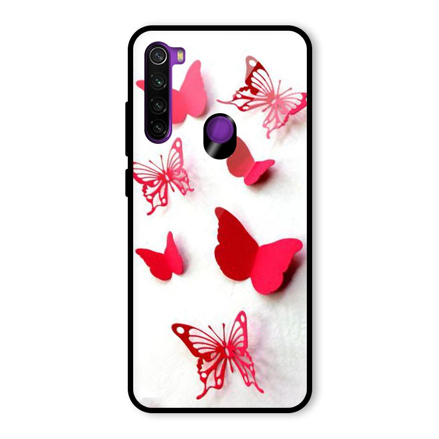 Red Butterflies Glass Back Case for Redmi Note 8