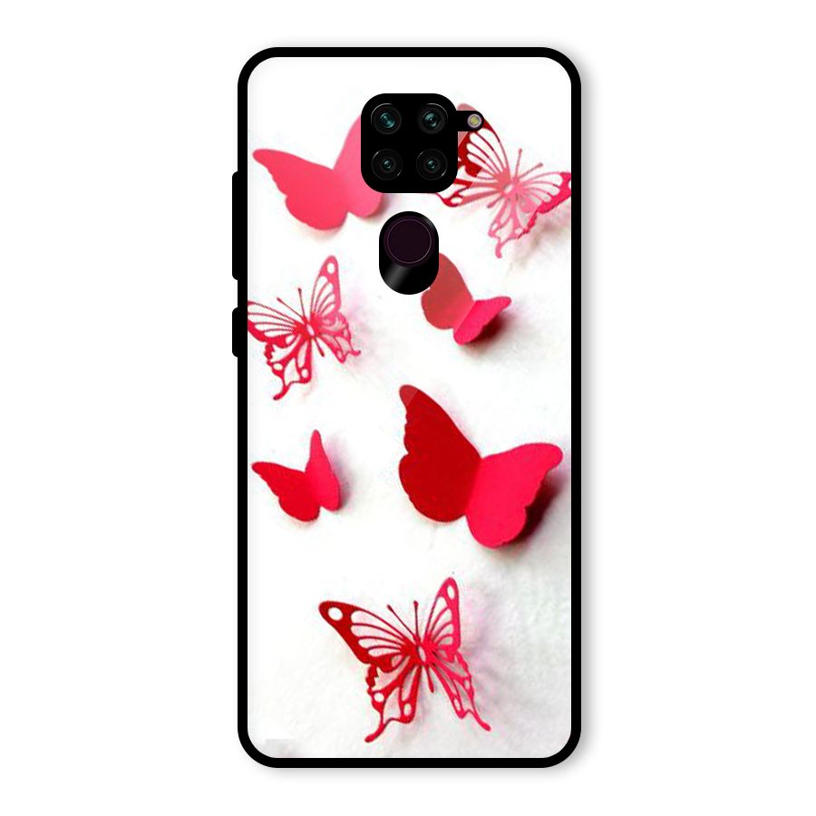 Red Butterflies Glass Back Case for Redmi Note 9