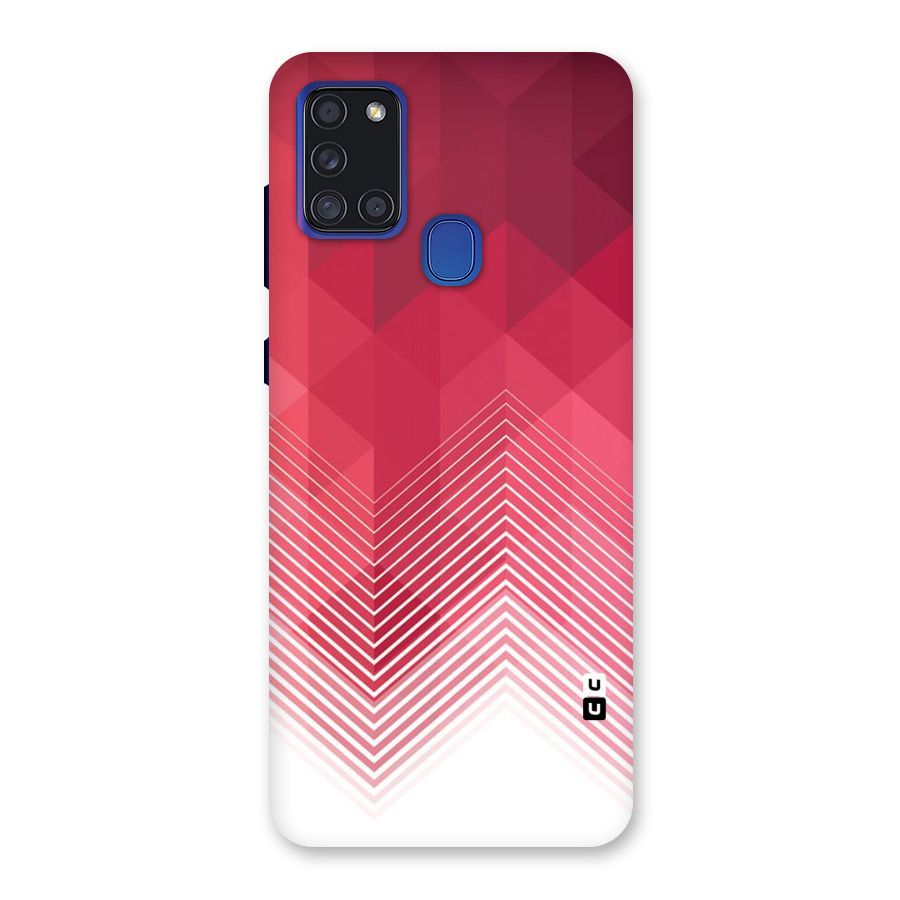 Red Chevron Abstract Back Case for Galaxy A21s