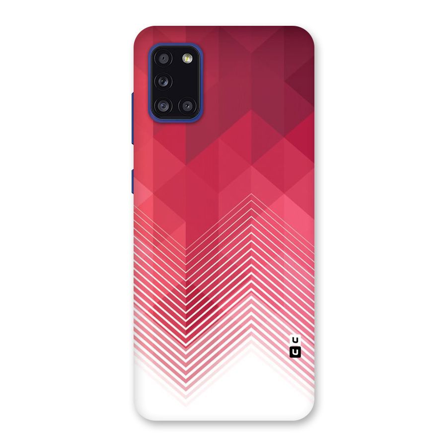 Red Chevron Abstract Back Case for Galaxy A31