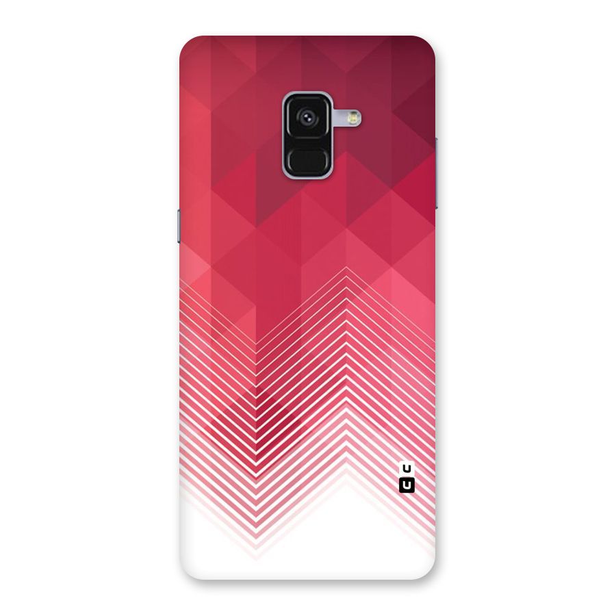Red Chevron Abstract Back Case for Galaxy A8 Plus