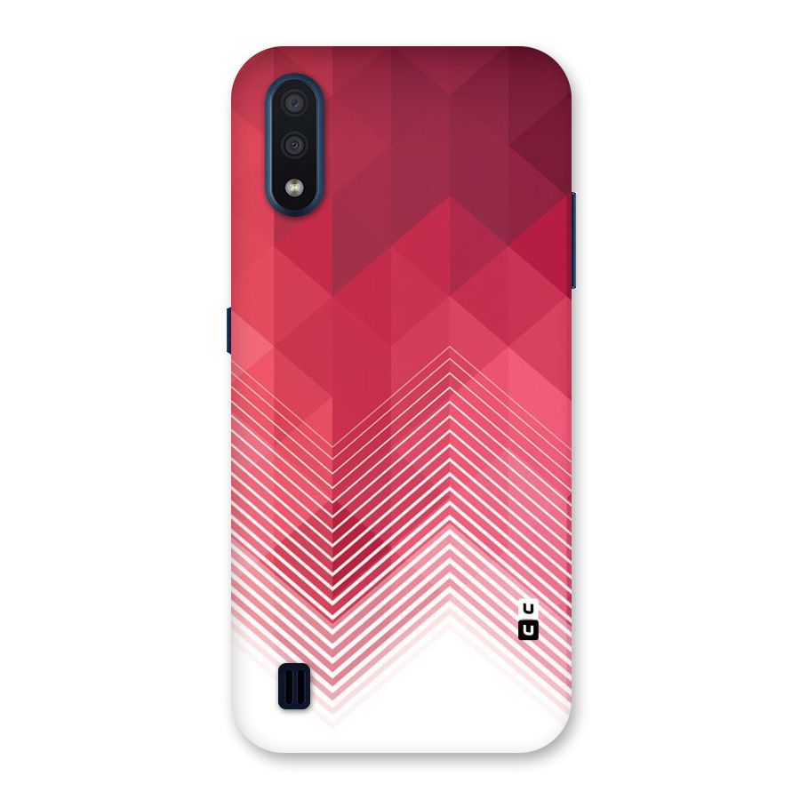 Red Chevron Abstract Back Case for Galaxy M01