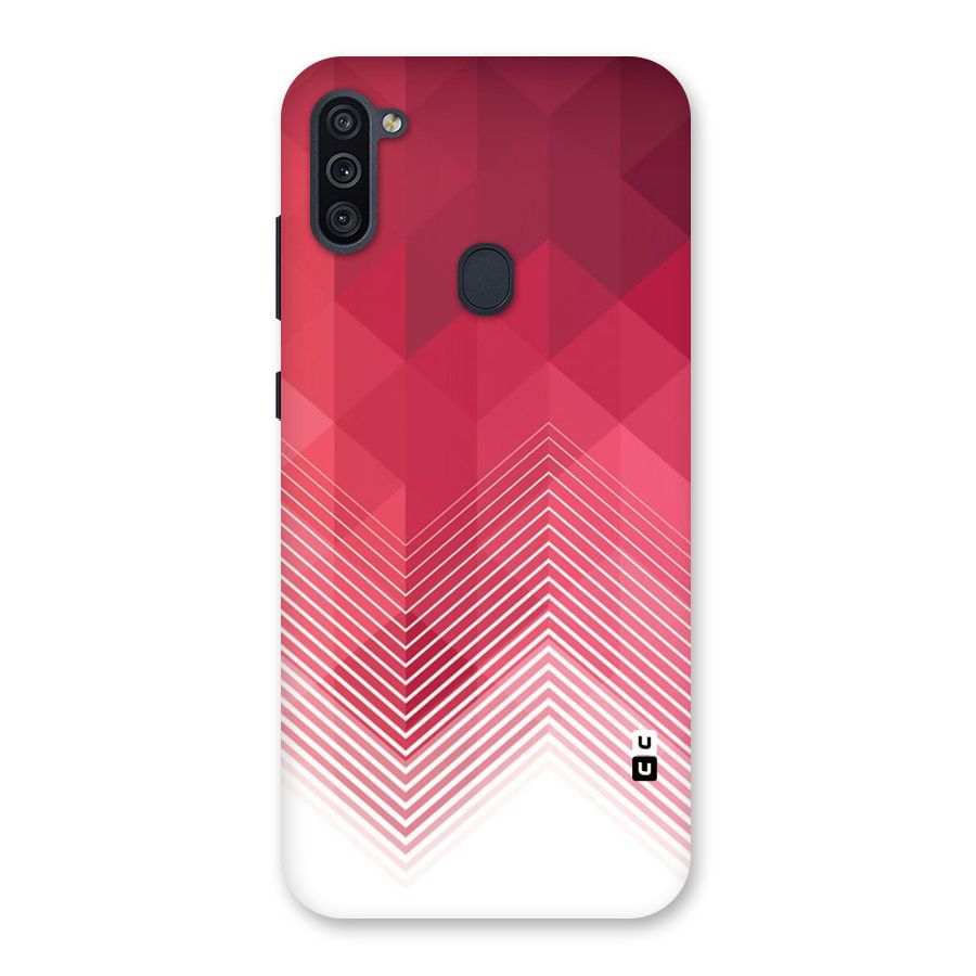 Red Chevron Abstract Back Case for Galaxy M11