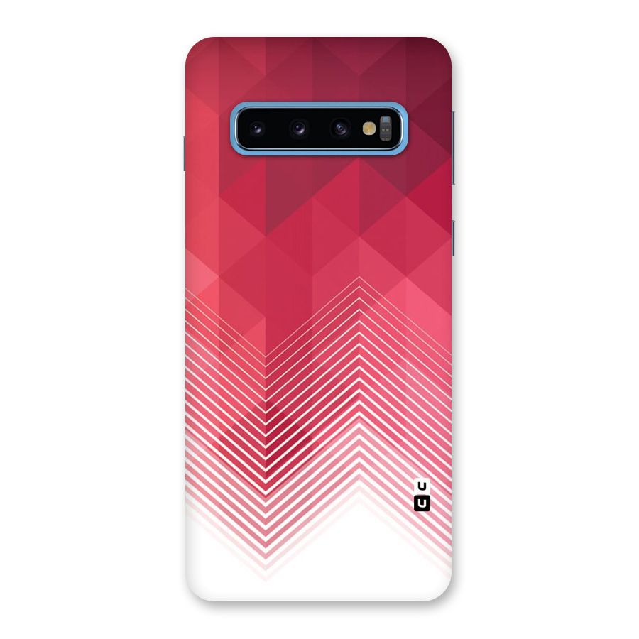 Red Chevron Abstract Back Case for Galaxy S10