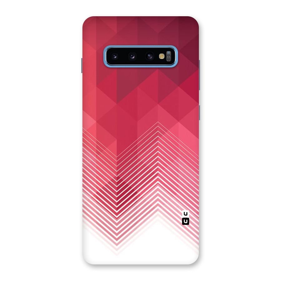 Red Chevron Abstract Back Case for Galaxy S10 Plus