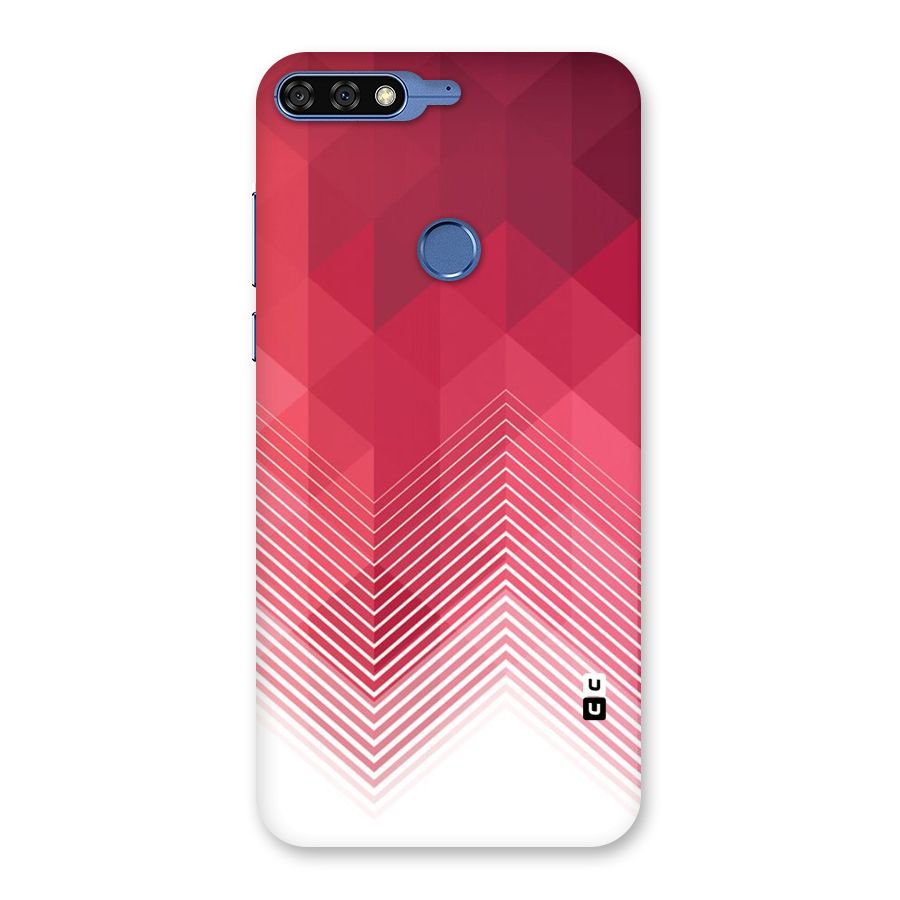 Red Chevron Abstract Back Case for Honor 7C