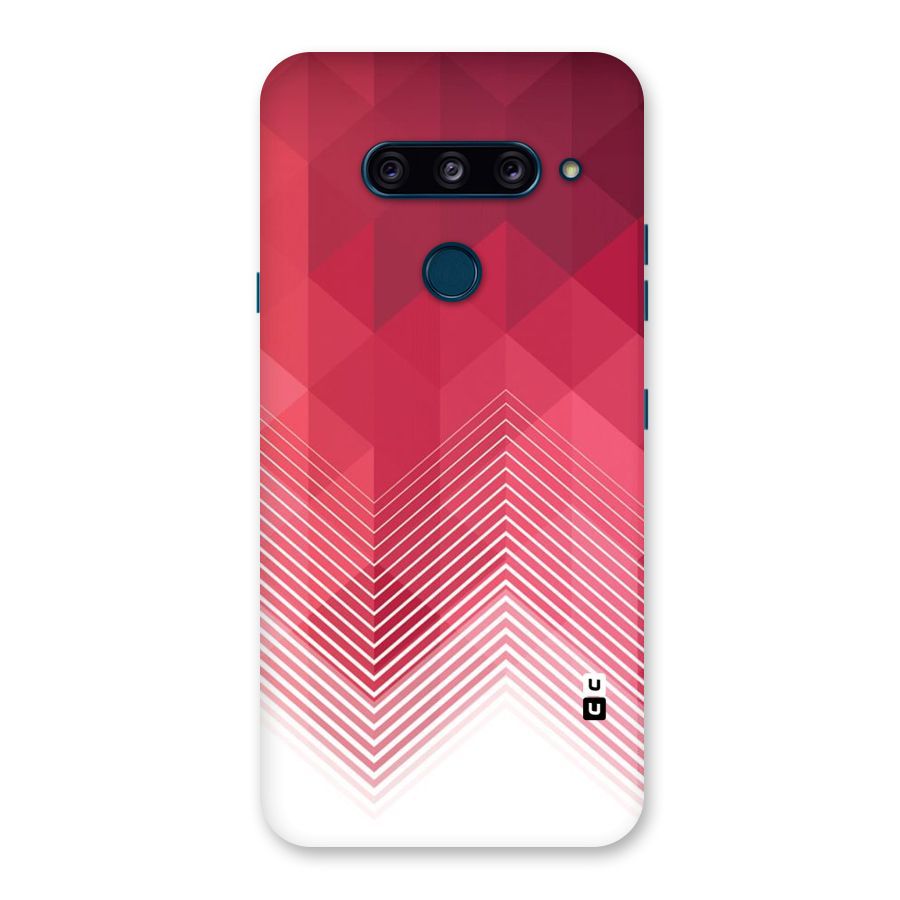 Red Chevron Abstract Back Case for LG  V40 ThinQ