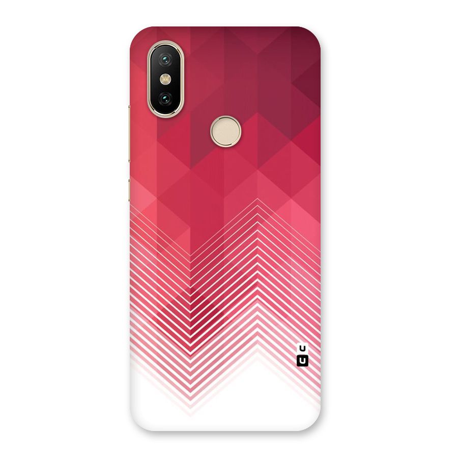 Red Chevron Abstract Back Case for Mi A2