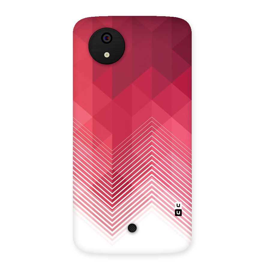 Red Chevron Abstract Back Case for Micromax Canvas A1