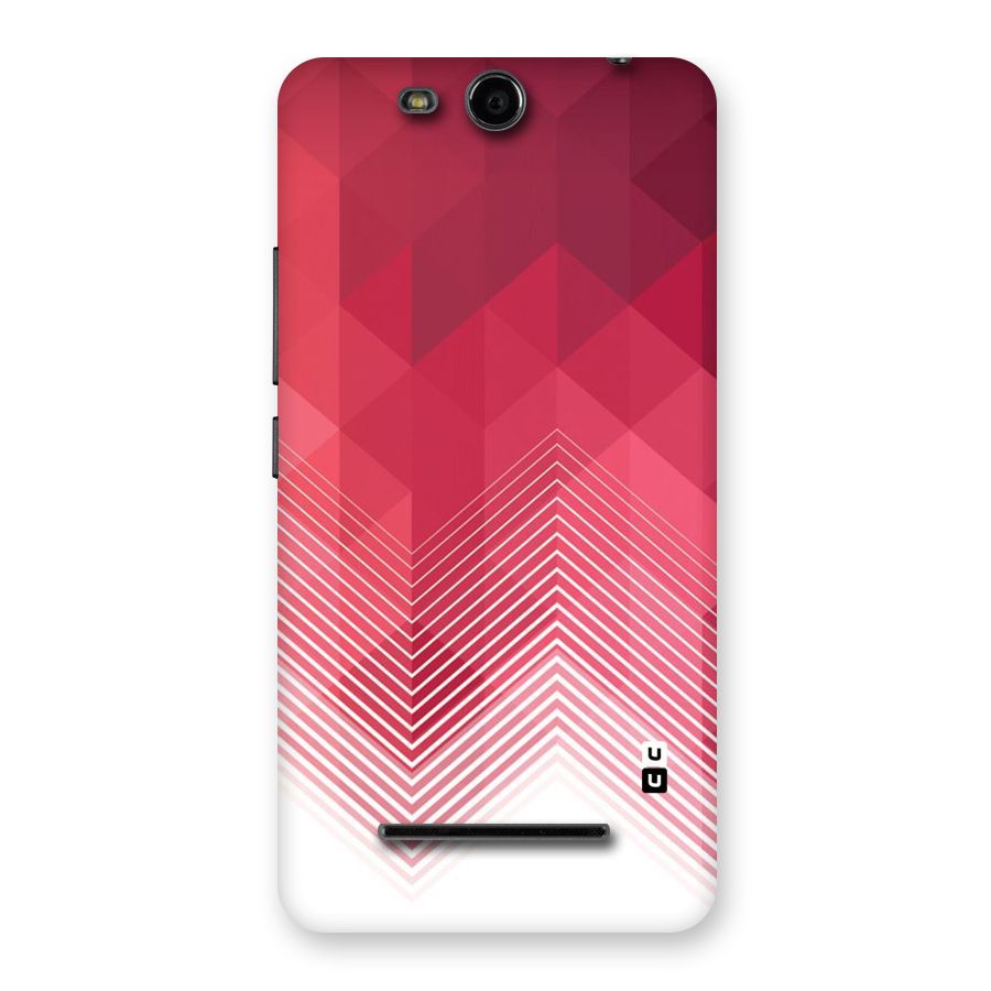 Red Chevron Abstract Back Case for Micromax Canvas Juice 3 Q392