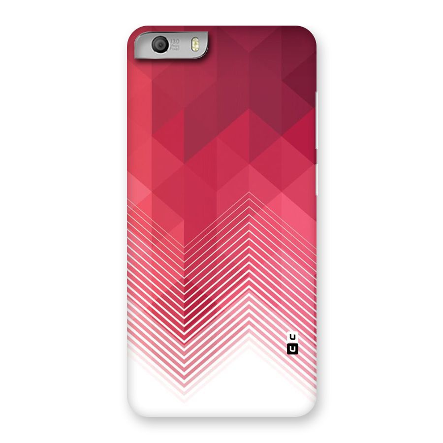 Red Chevron Abstract Back Case for Micromax Canvas Knight 2