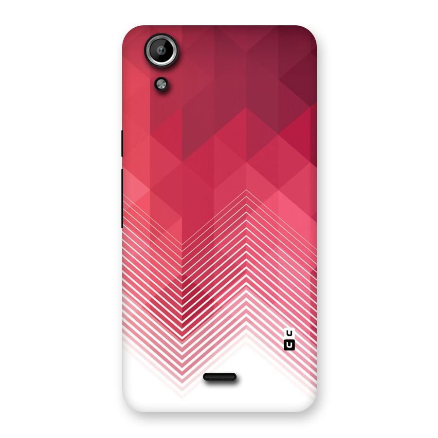 Red Chevron Abstract Back Case for Micromax Canvas Selfie Lens Q345