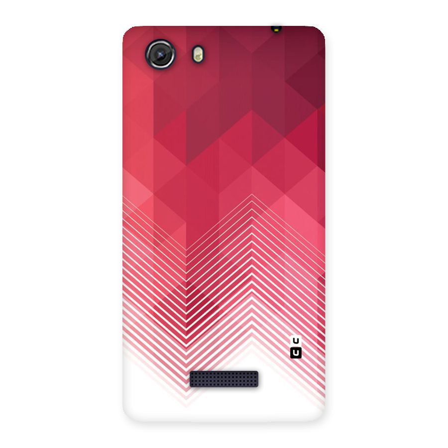 Red Chevron Abstract Back Case for Micromax Unite 3