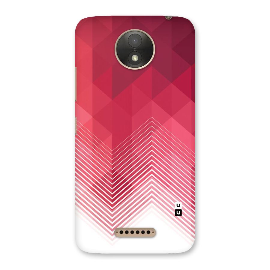 Red Chevron Abstract Back Case for Moto C Plus