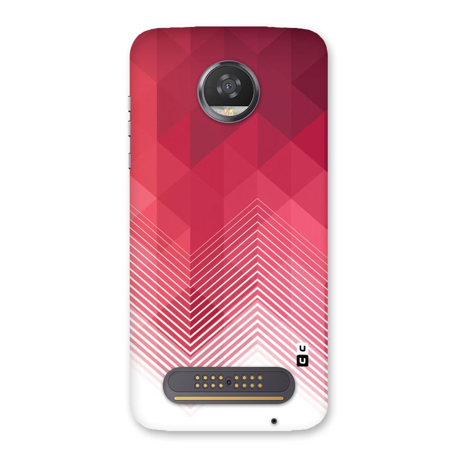 Red Chevron Abstract Back Case for Moto Z2 Play