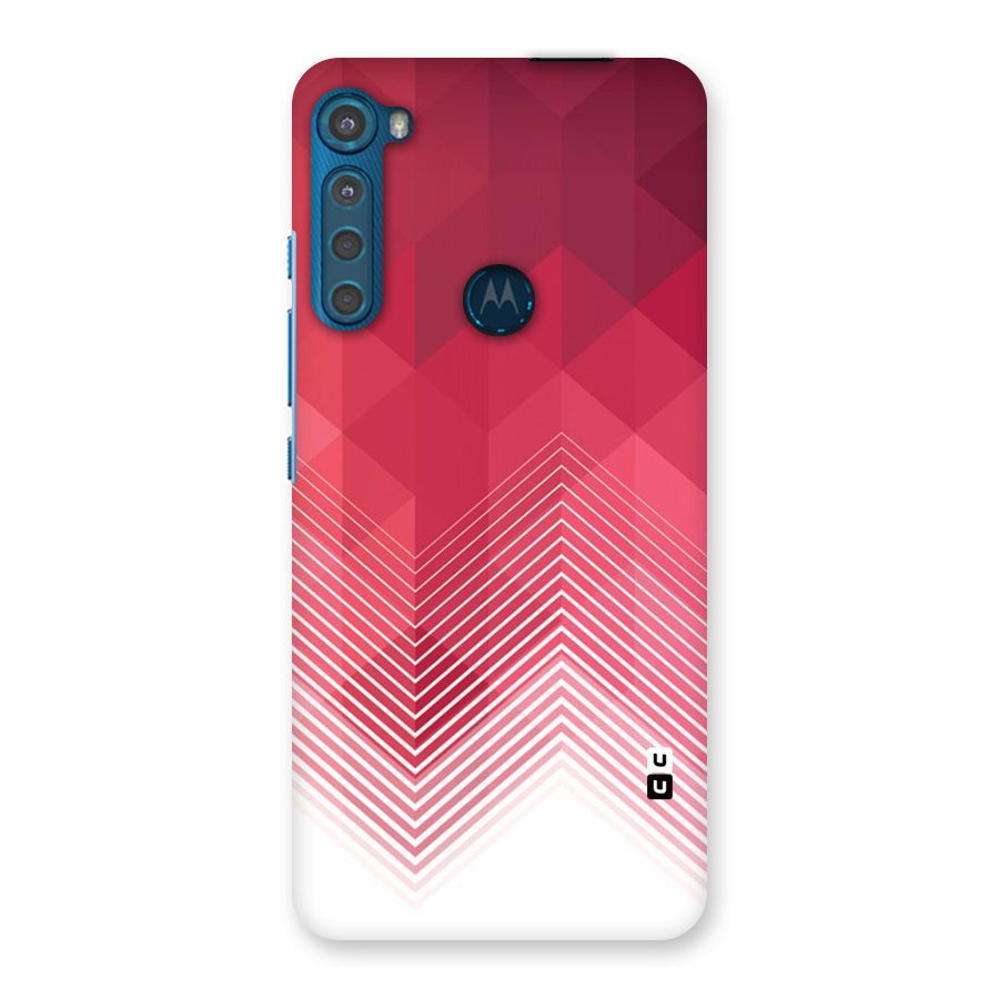 Red Chevron Abstract Back Case for Motorola One Fusion Plus