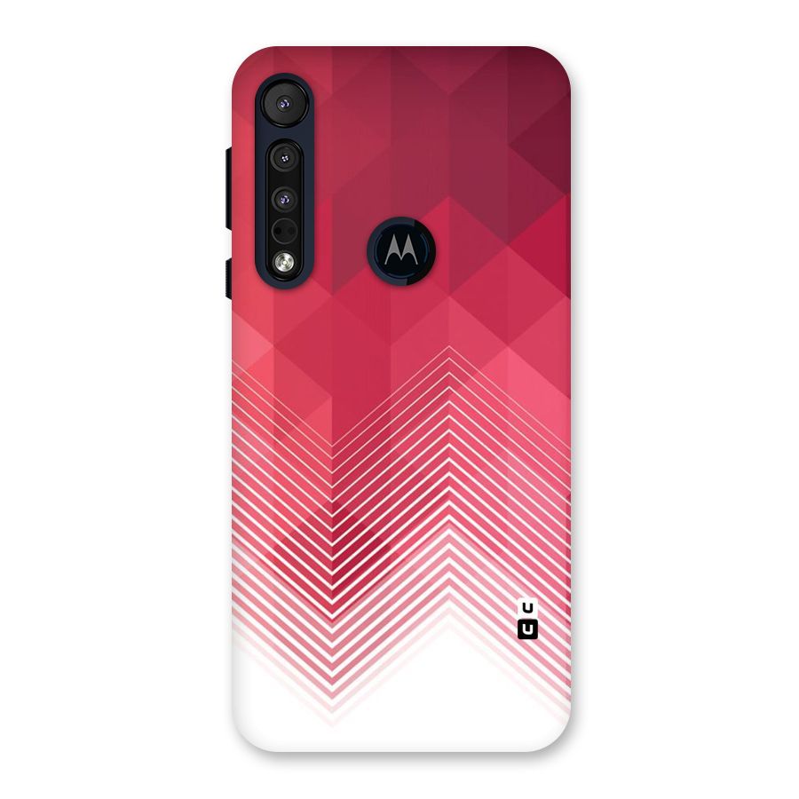 Red Chevron Abstract Back Case for Motorola One Macro