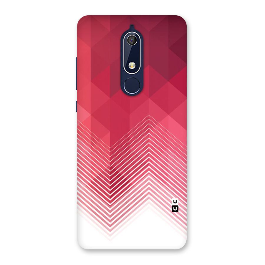 Red Chevron Abstract Back Case for Nokia 5.1