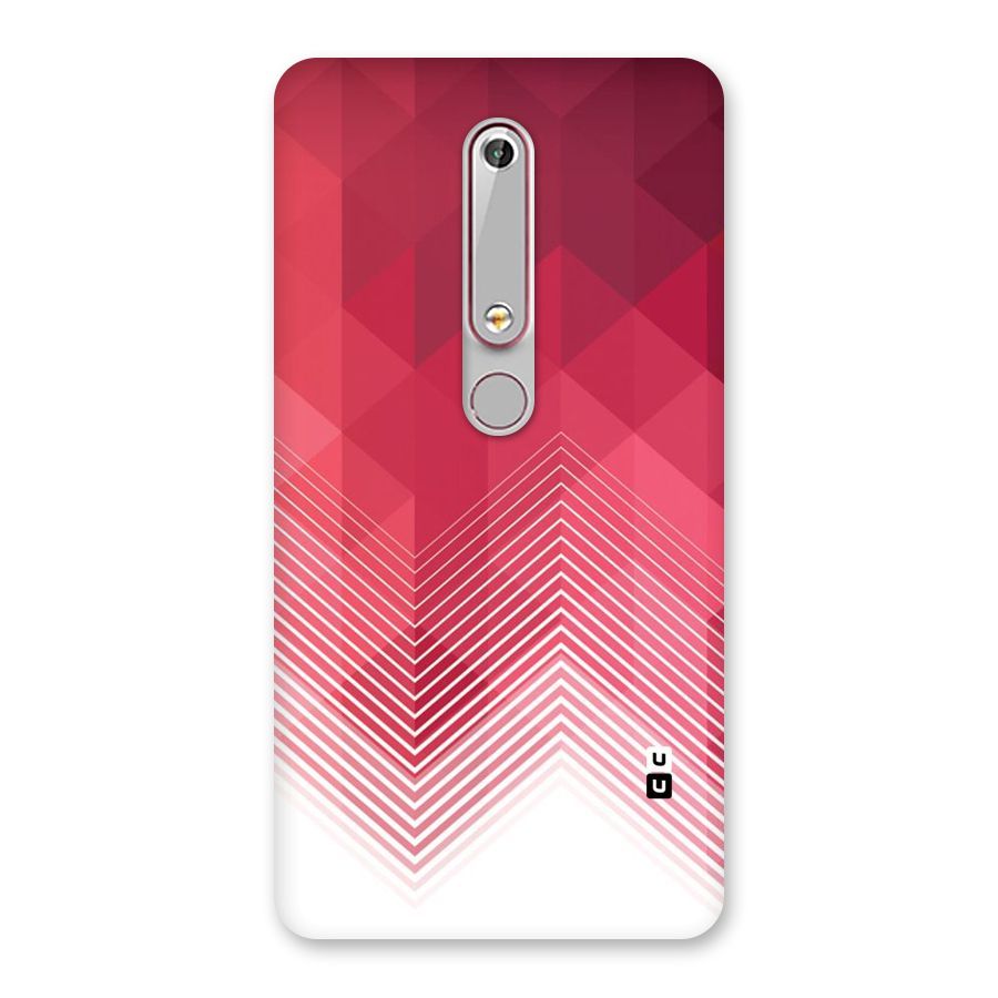 Red Chevron Abstract Back Case for Nokia 6.1