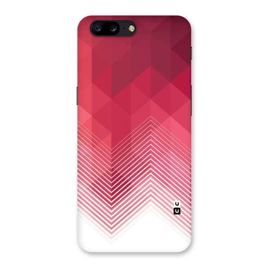 Red Chevron Abstract Back Case for OnePlus 5