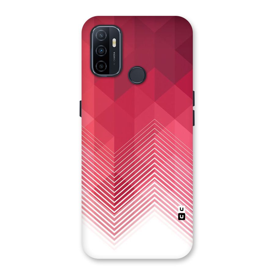 Red Chevron Abstract Back Case for Oppo A32