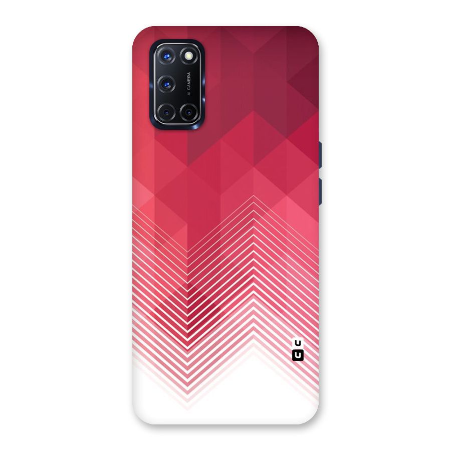 Red Chevron Abstract Back Case for Oppo A52