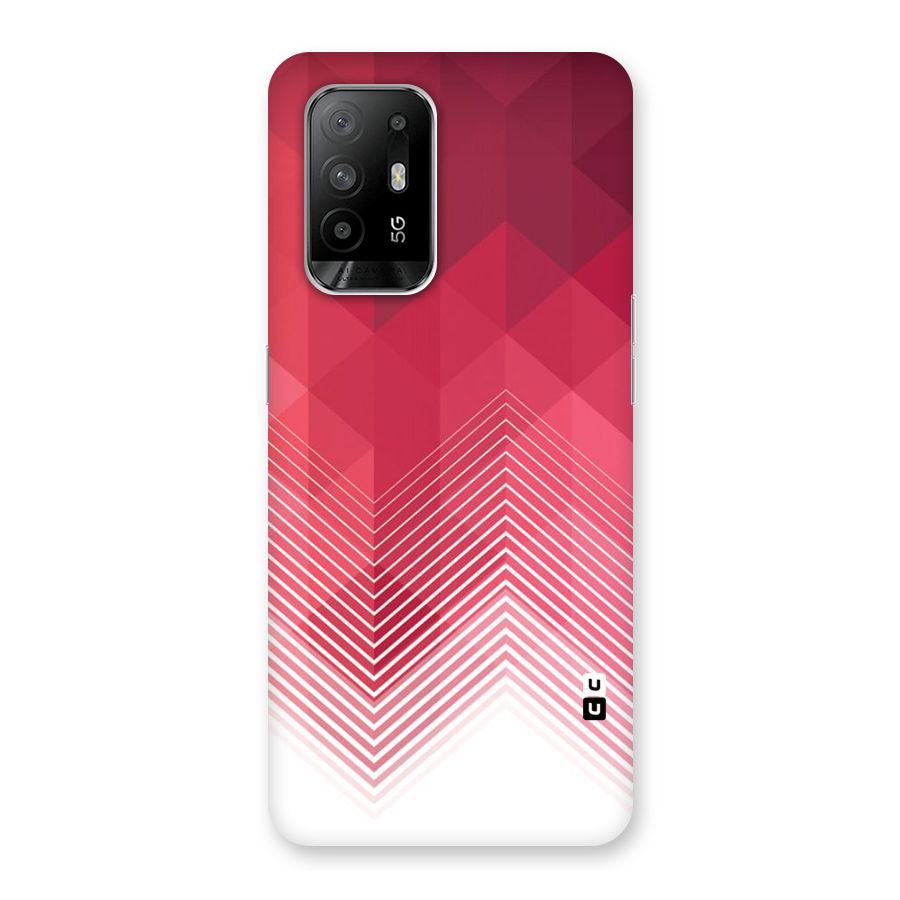 Red Chevron Abstract Back Case for Oppo F19 Pro Plus 5G