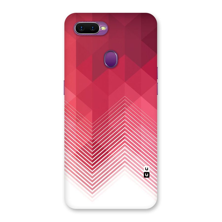 Red Chevron Abstract Back Case for Oppo F9